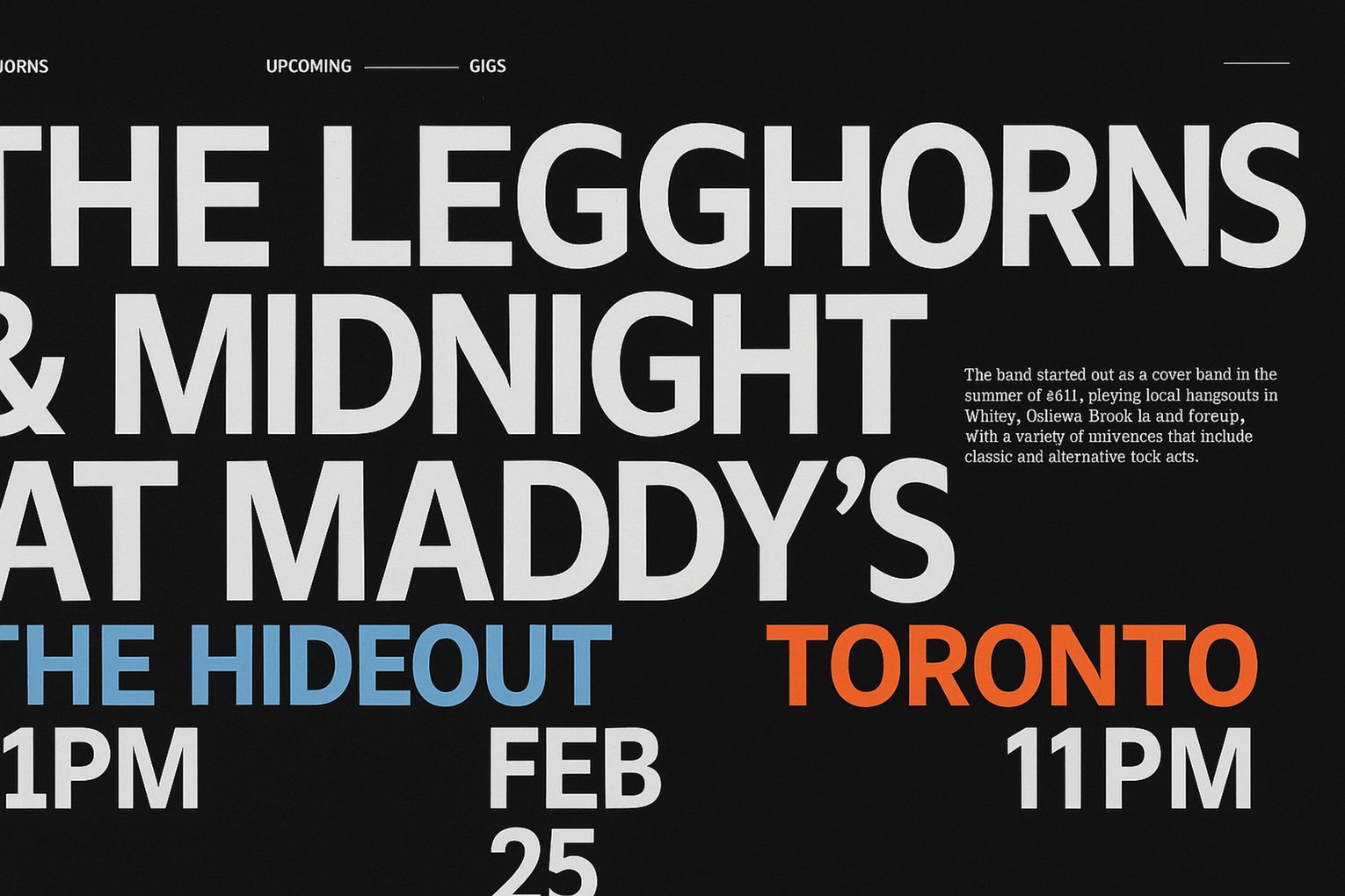 Legghorns project typography